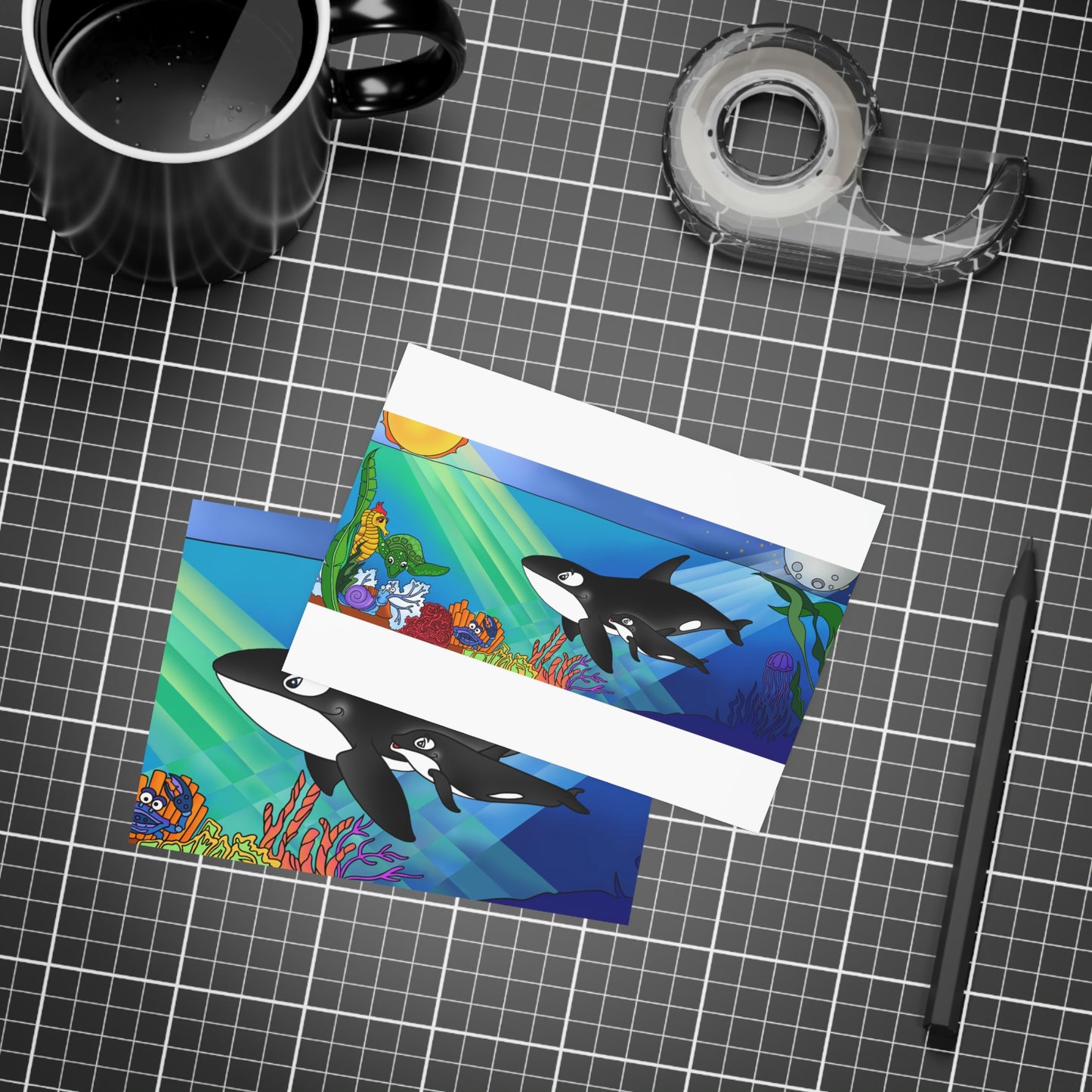 Orcas Greeting Card Bundles (envelopes not included)