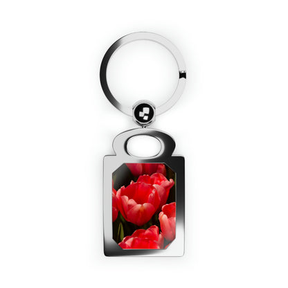 Flowers 09 Rectangle Photo Keyring