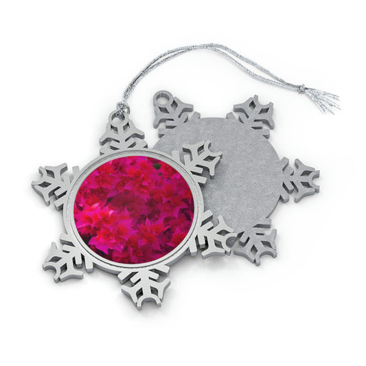 Flowers 27 Pewter Snowflake Ornament
