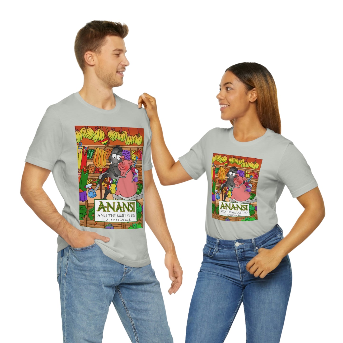 Anansi and the Market Pig Unisex Jersey Short Sleeve Tee