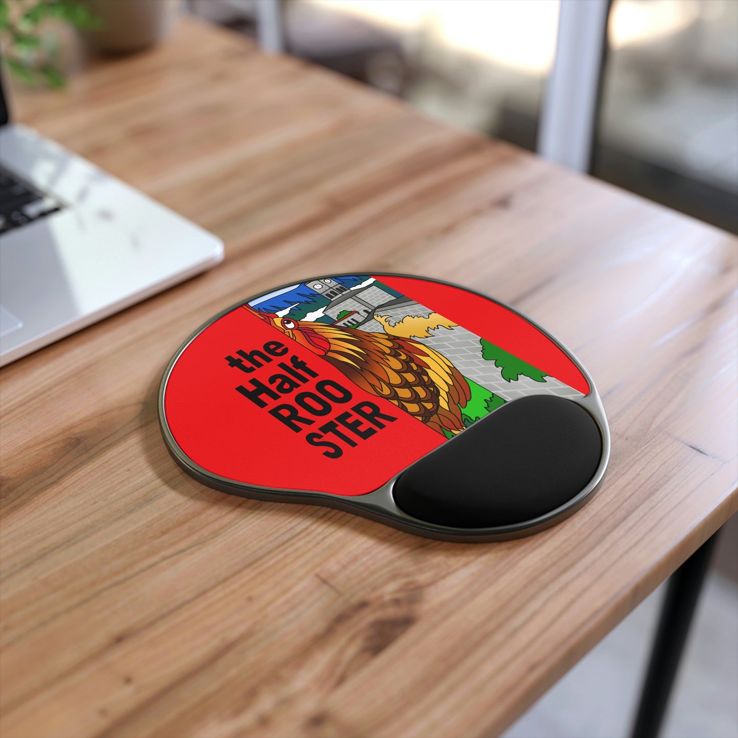 The Half Rooster Mouse Pad With Wrist Rest