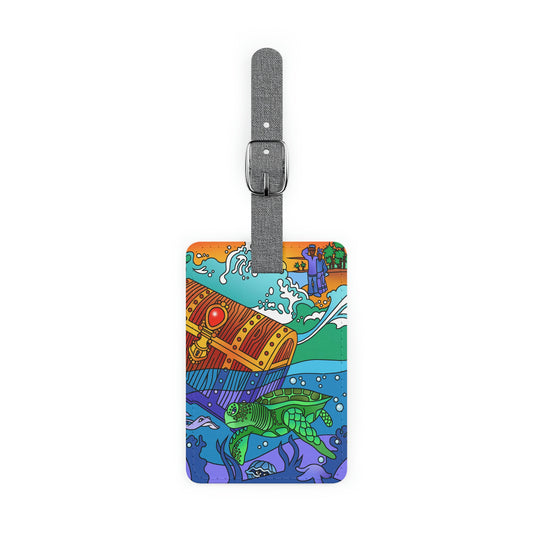 Once Upon East Africa Saffiano Polyester Luggage Tag, Rectangle