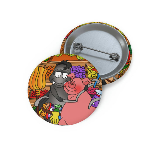 Anansi and the Market Pig Custom Pin Buttons