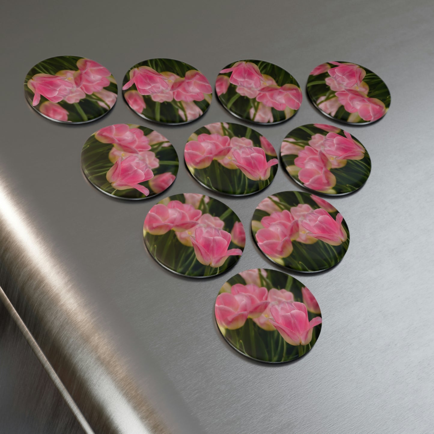 Flowers 17 Button Magnet, Round (1 & 10 pcs)