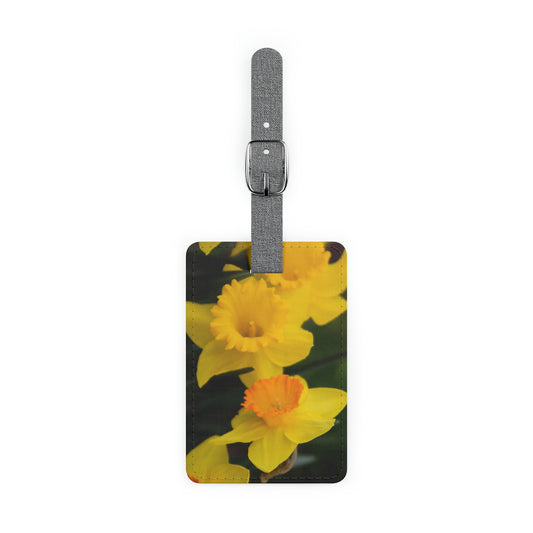 Flowers 10 Saffiano Polyester Luggage Tag, Rectangle