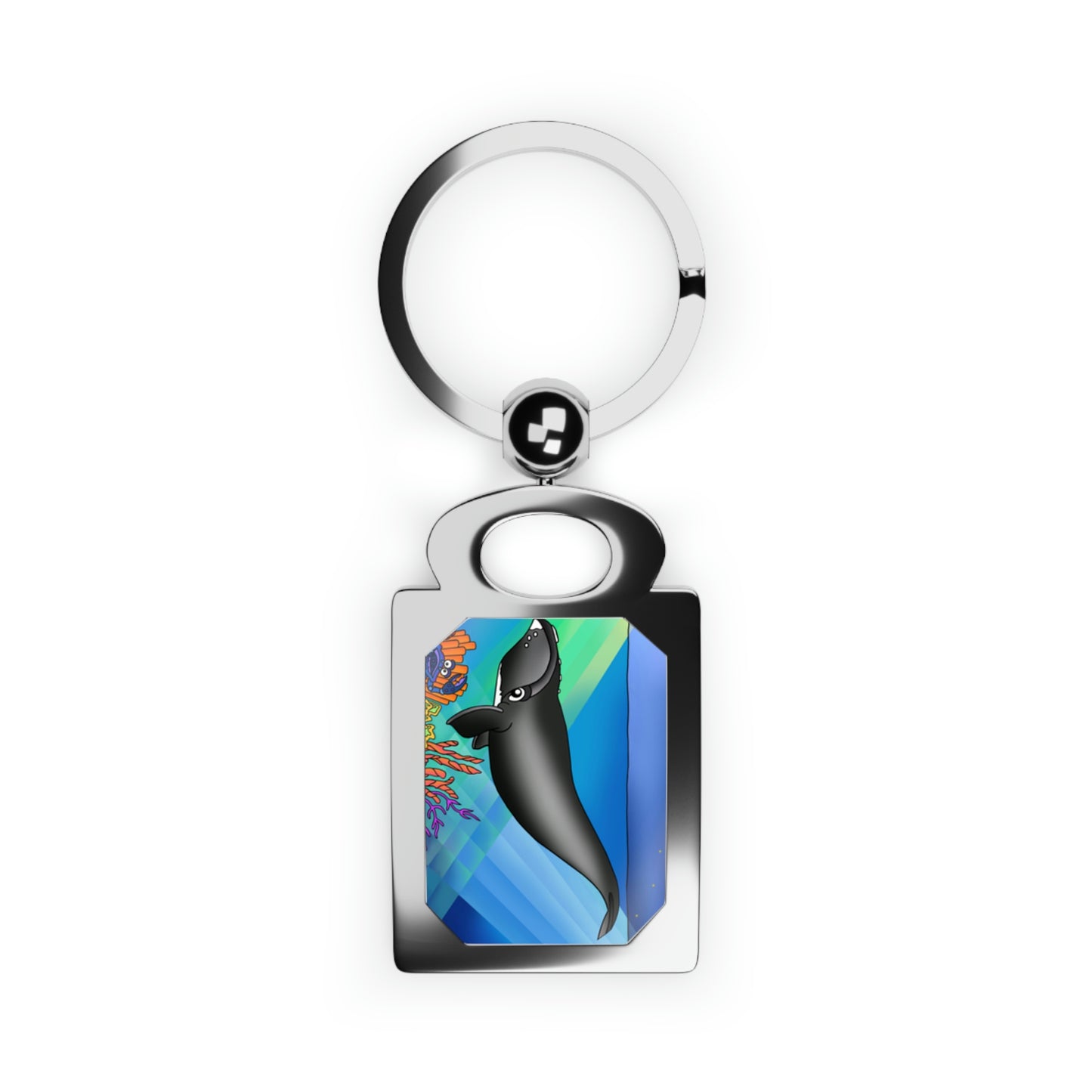 Gray Whale Rectangle Photo Keyring