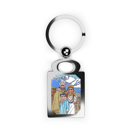The Stone at the Door Rectangle Photo Keyring