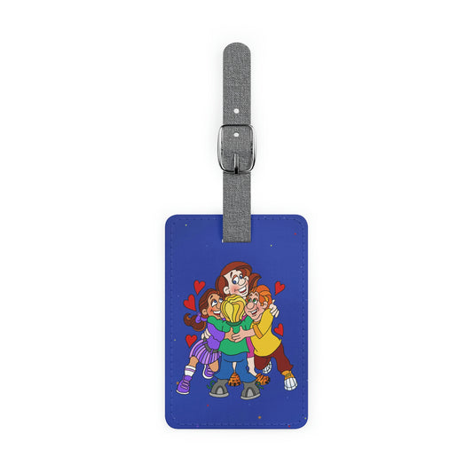 Triple Gratitude with Assorted Monsters Saffiano Polyester Luggage Tag, Rectangle