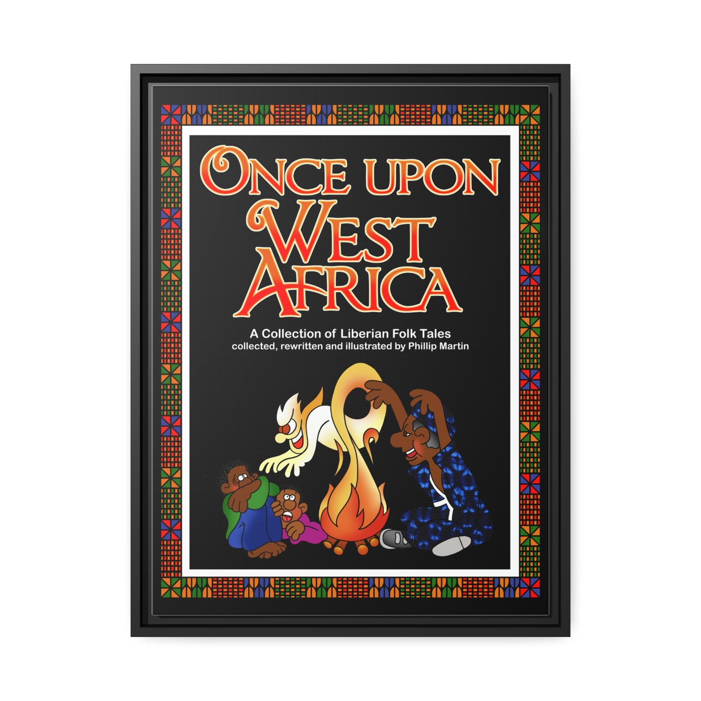 Once Upon West Africa!! Matte Canvas, Black Frame