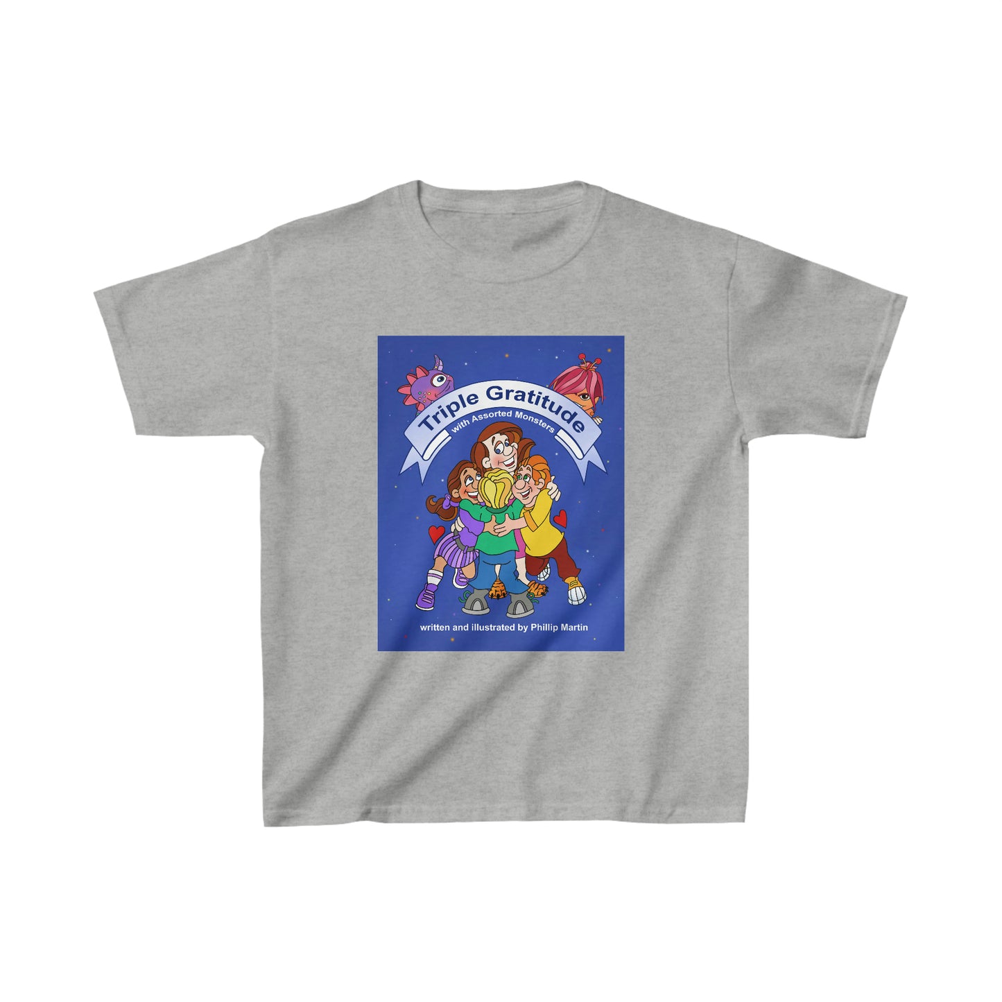 Triple Gratitude with Assorted Monsters Kids Heavy Cotton™ Tee