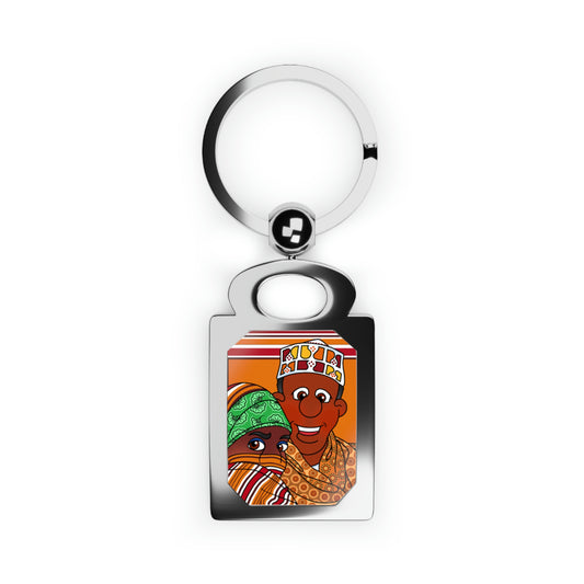 The Kitty Cat Cried! Rectangle Photo Keyring
