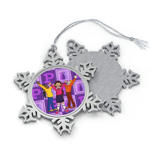 The Bible as Simple as ABC P Pewter Snowflake Ornament