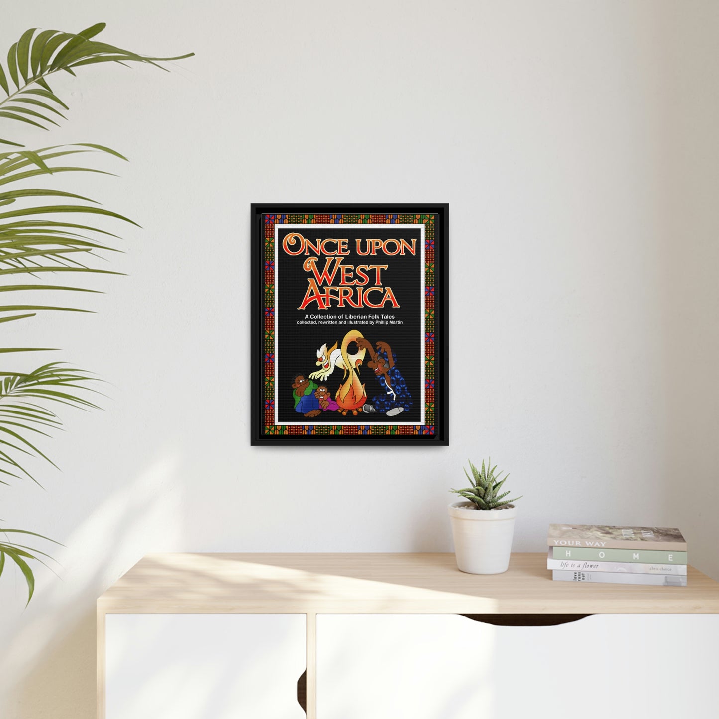 Once Upon West Africa!! Matte Canvas, Black Frame