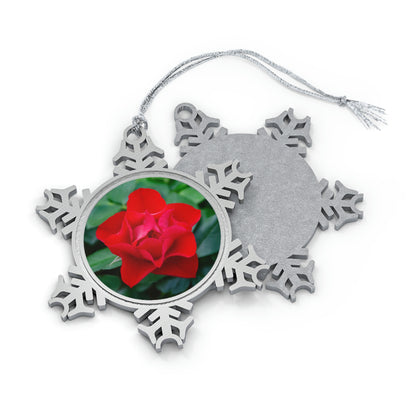 Flowers 07 Pewter Snowflake Ornament