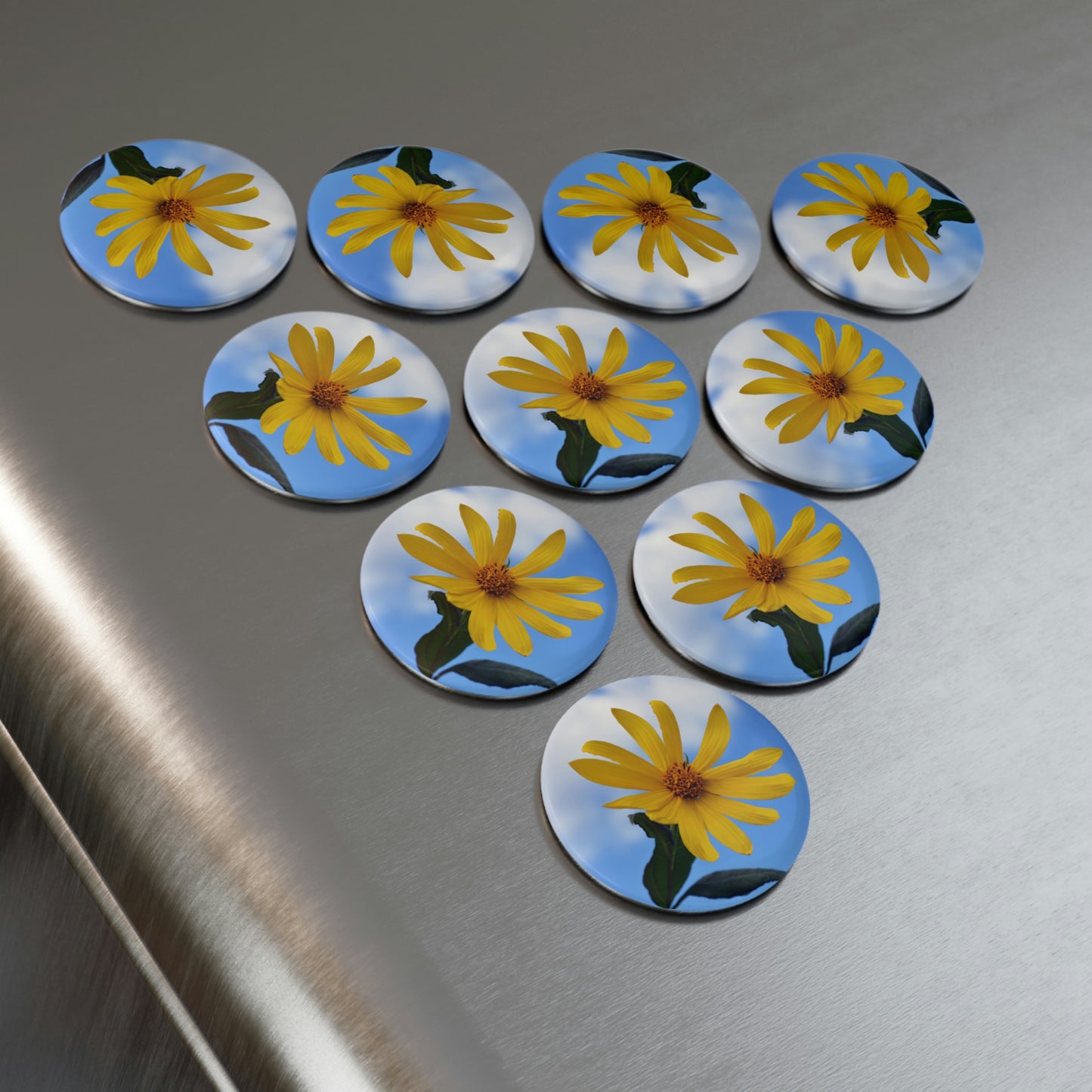 Flowers 31 Button Magnet, Round (1 & 10 pcs)