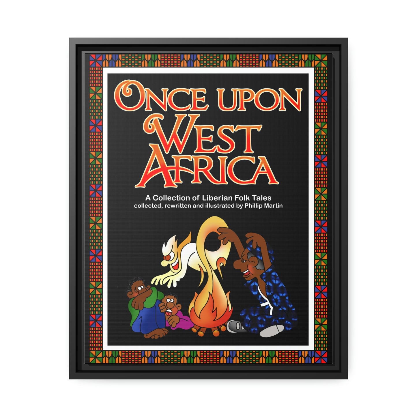 Once Upon West Africa!! Matte Canvas, Black Frame