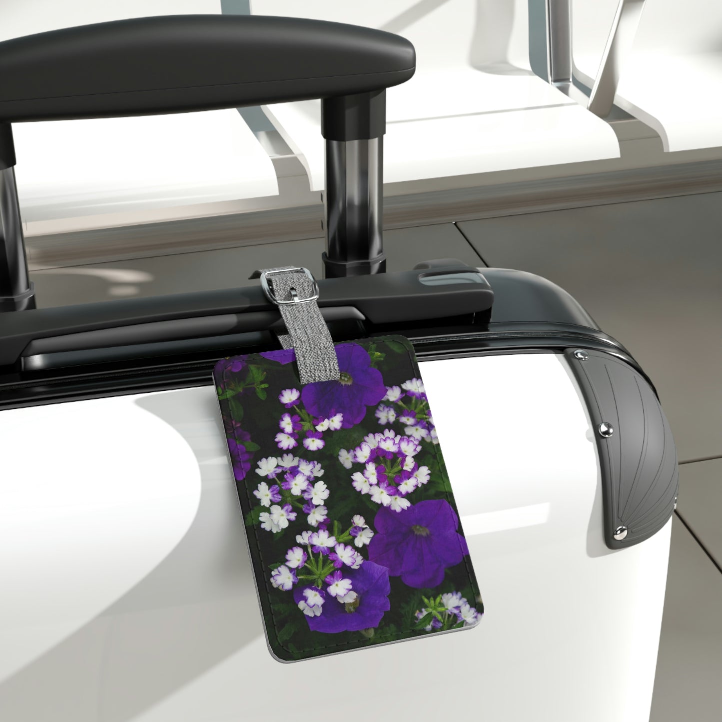 Flowers 04 Saffiano Polyester Luggage Tag, Rectangle