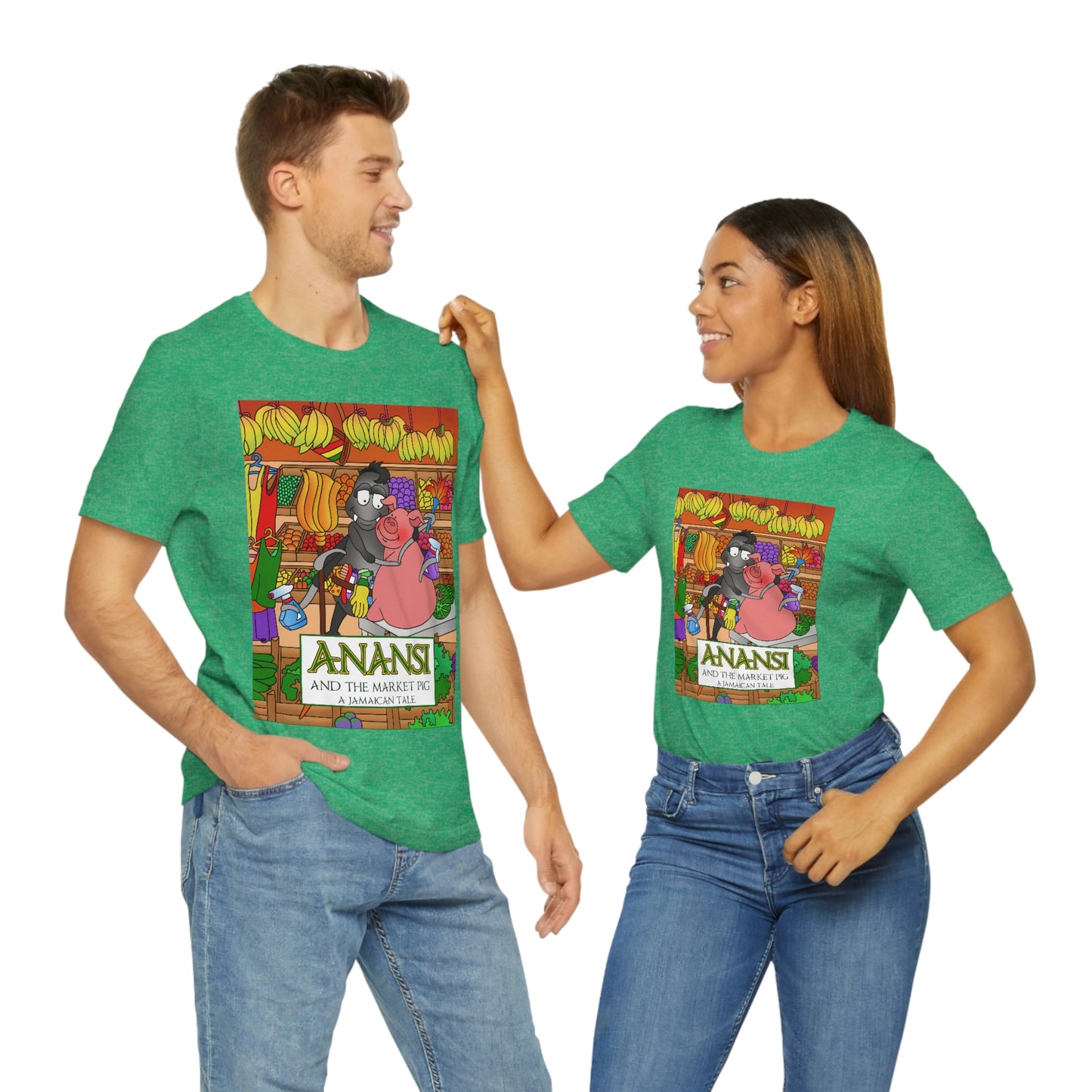 Anansi and the Market Pig Unisex Jersey Short Sleeve Tee