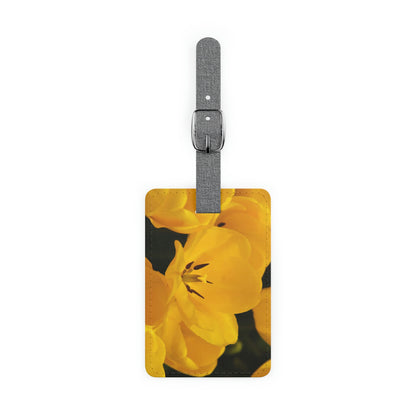 Flowers 16 Saffiano Polyester Luggage Tag, Rectangle