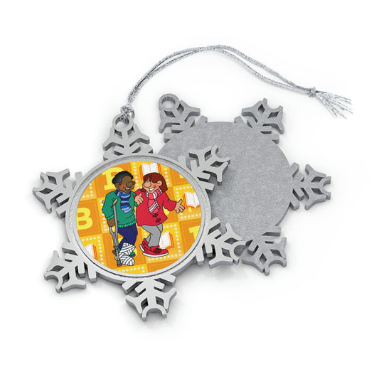 The Bible as Simple as ABC B Pewter Snowflake Ornament