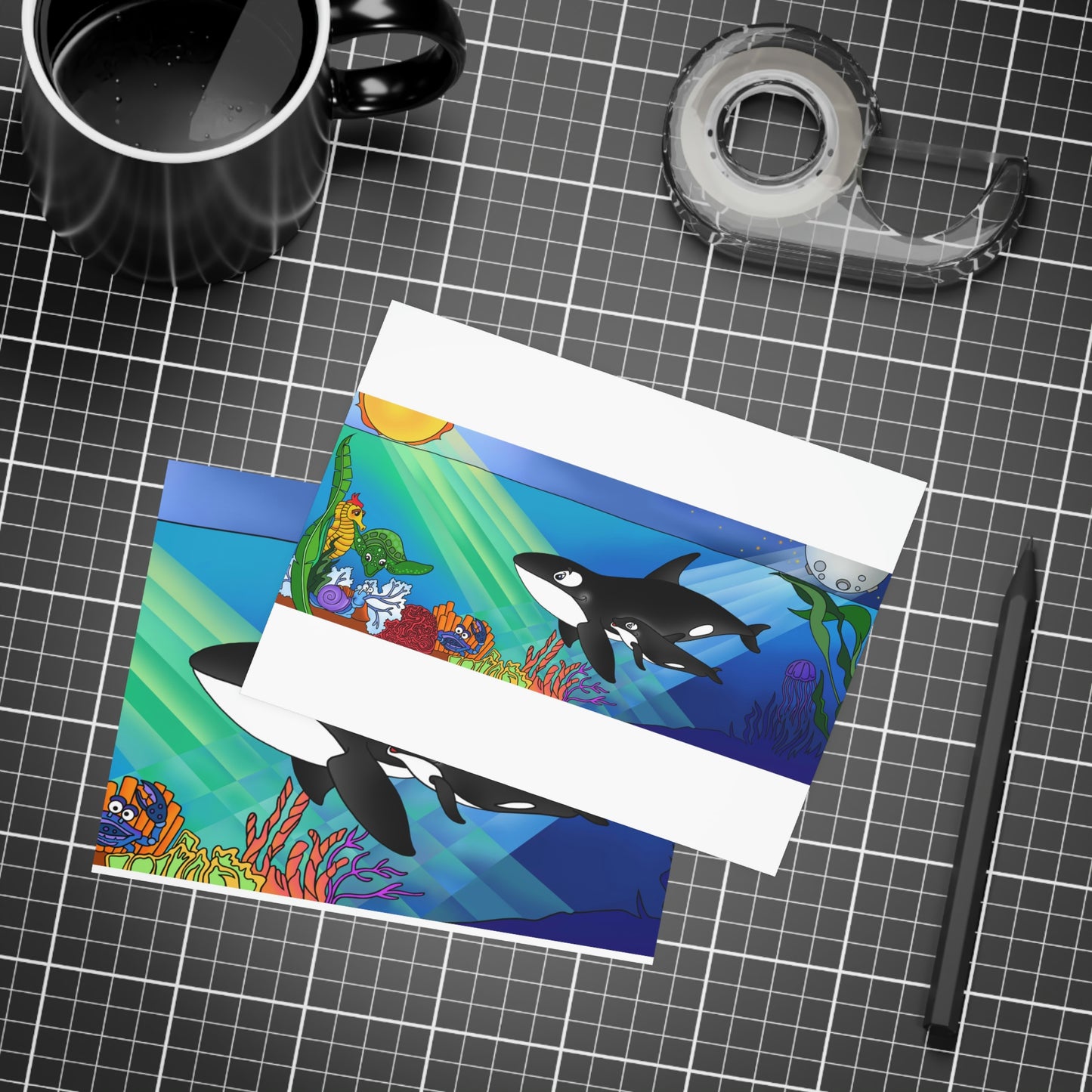 Orcas Greeting Card Bundles (envelopes not included)