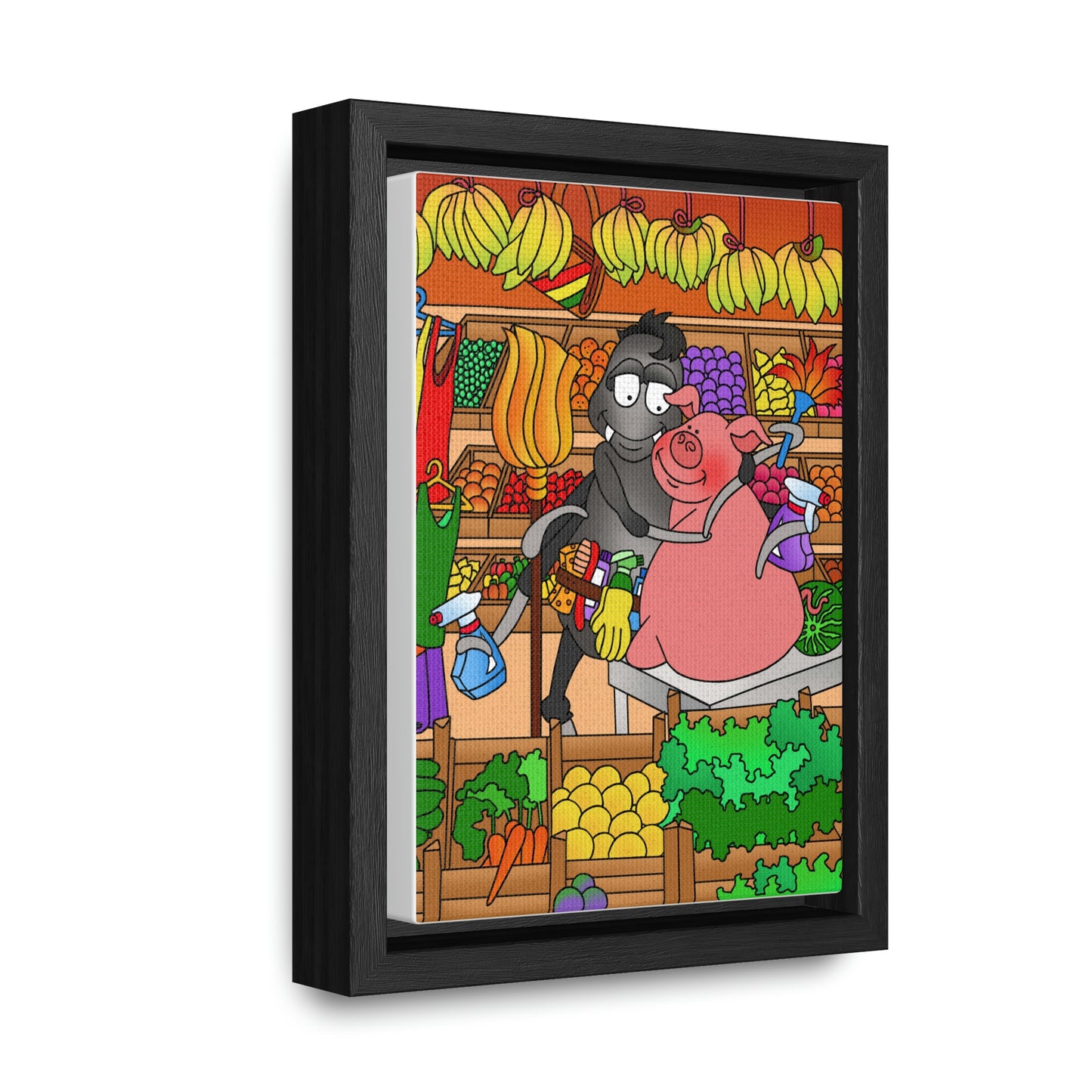 Anansi and the Market Pig Gallery Canvas Wraps, Vertical Frame