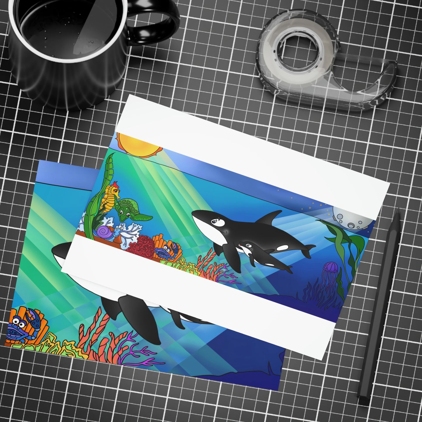 Orcas Greeting Card Bundles (envelopes not included)