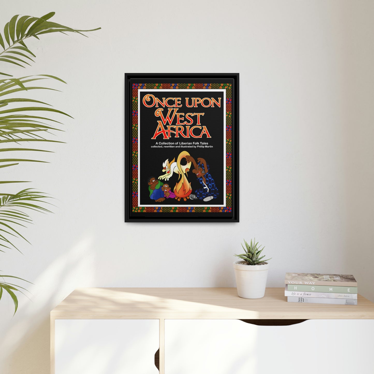 Once Upon West Africa!! Matte Canvas, Black Frame