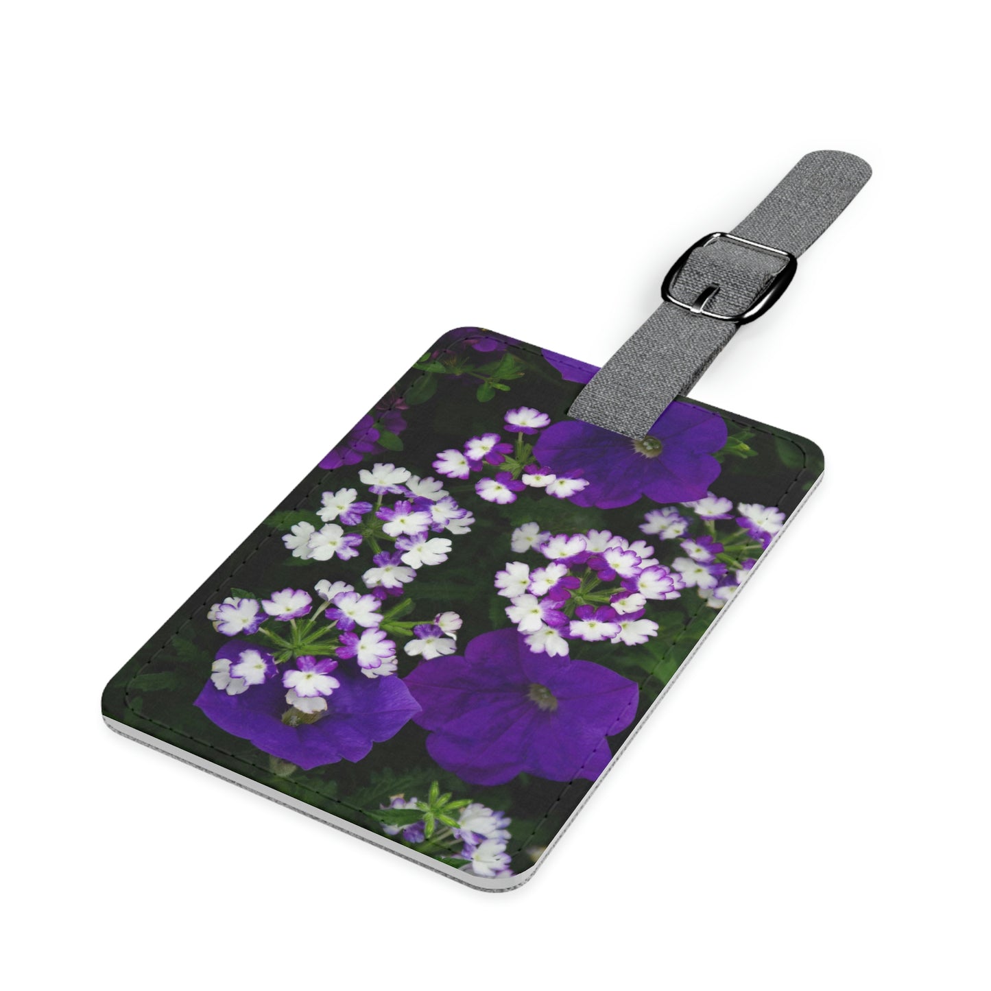 Flowers 04 Saffiano Polyester Luggage Tag, Rectangle