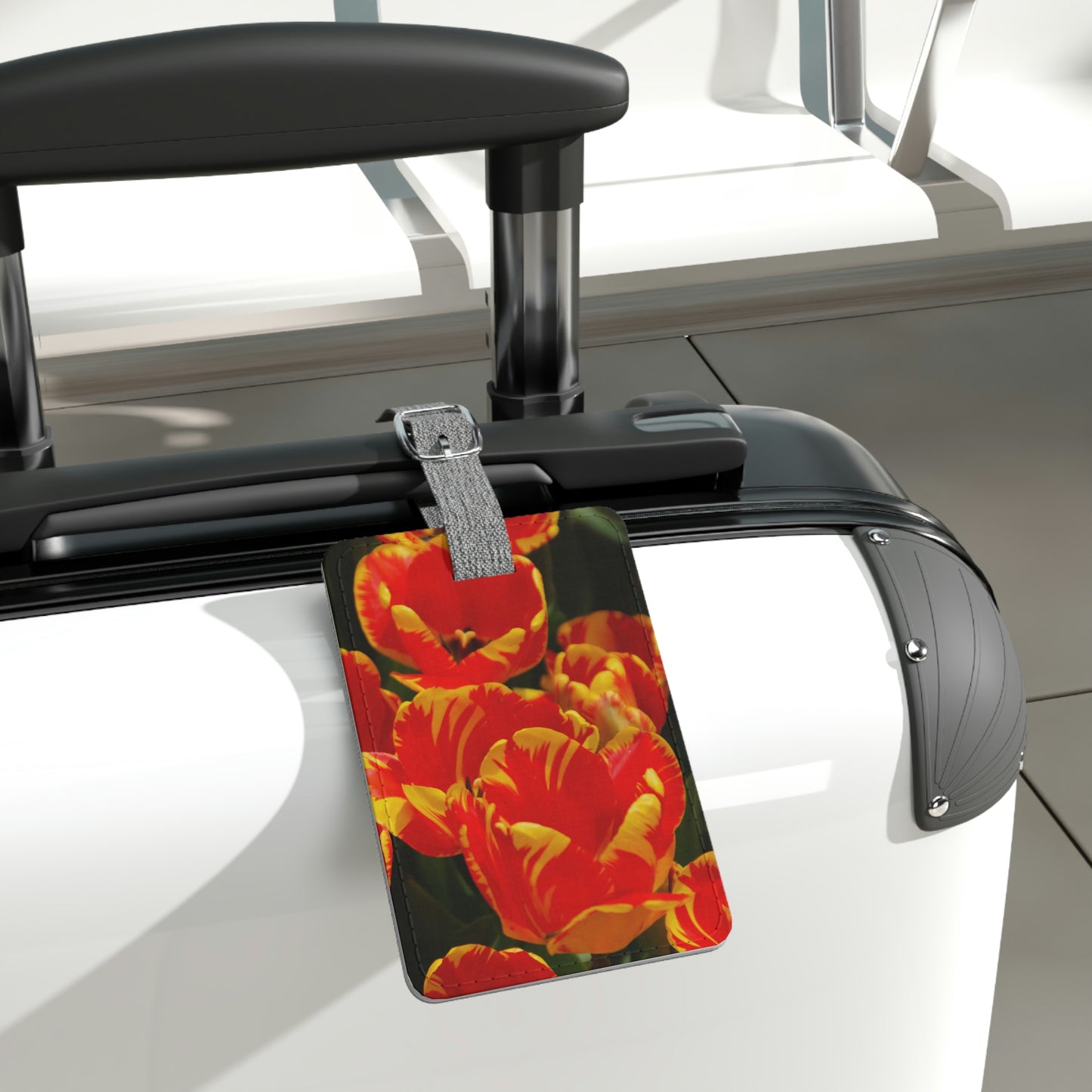 Flowers 19 Saffiano Polyester Luggage Tag, Rectangle