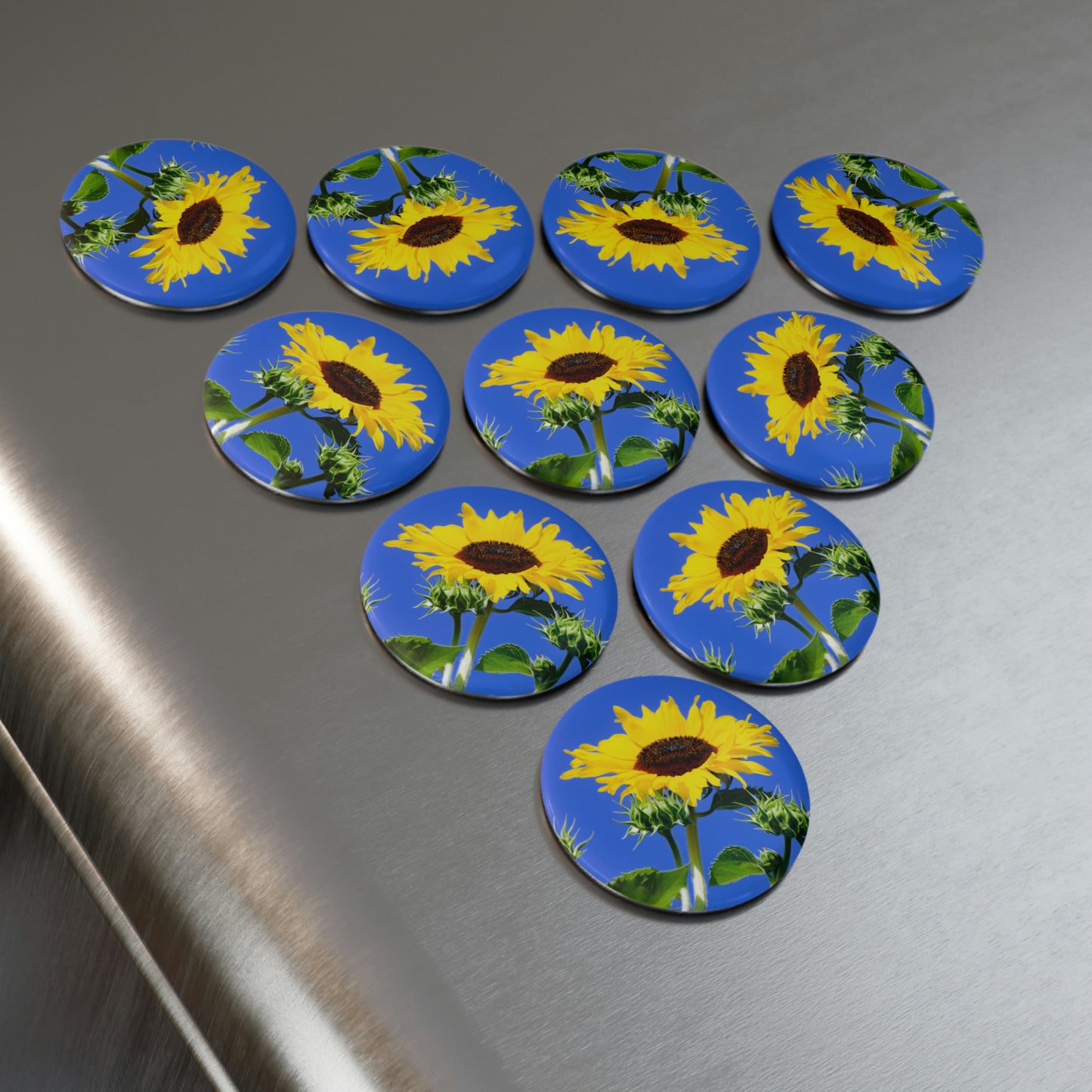 Flowers 02 Button Magnet, Round (1 & 10 pcs)