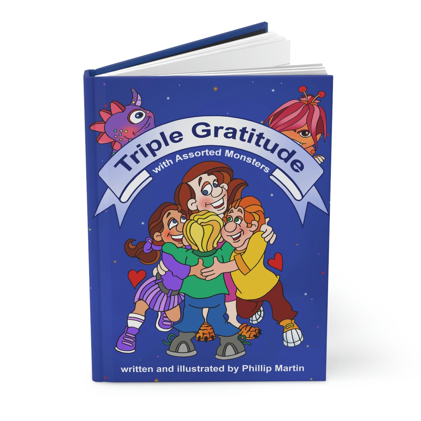 Triple Gratitude with Assorted Monsters Hardcover Journal Matte