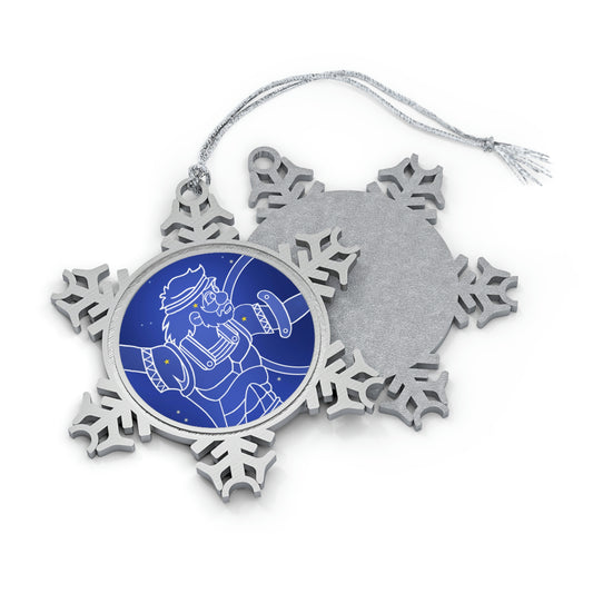 Triple Gratitude with Assorted Monsters!! Pewter Snowflake Ornament
