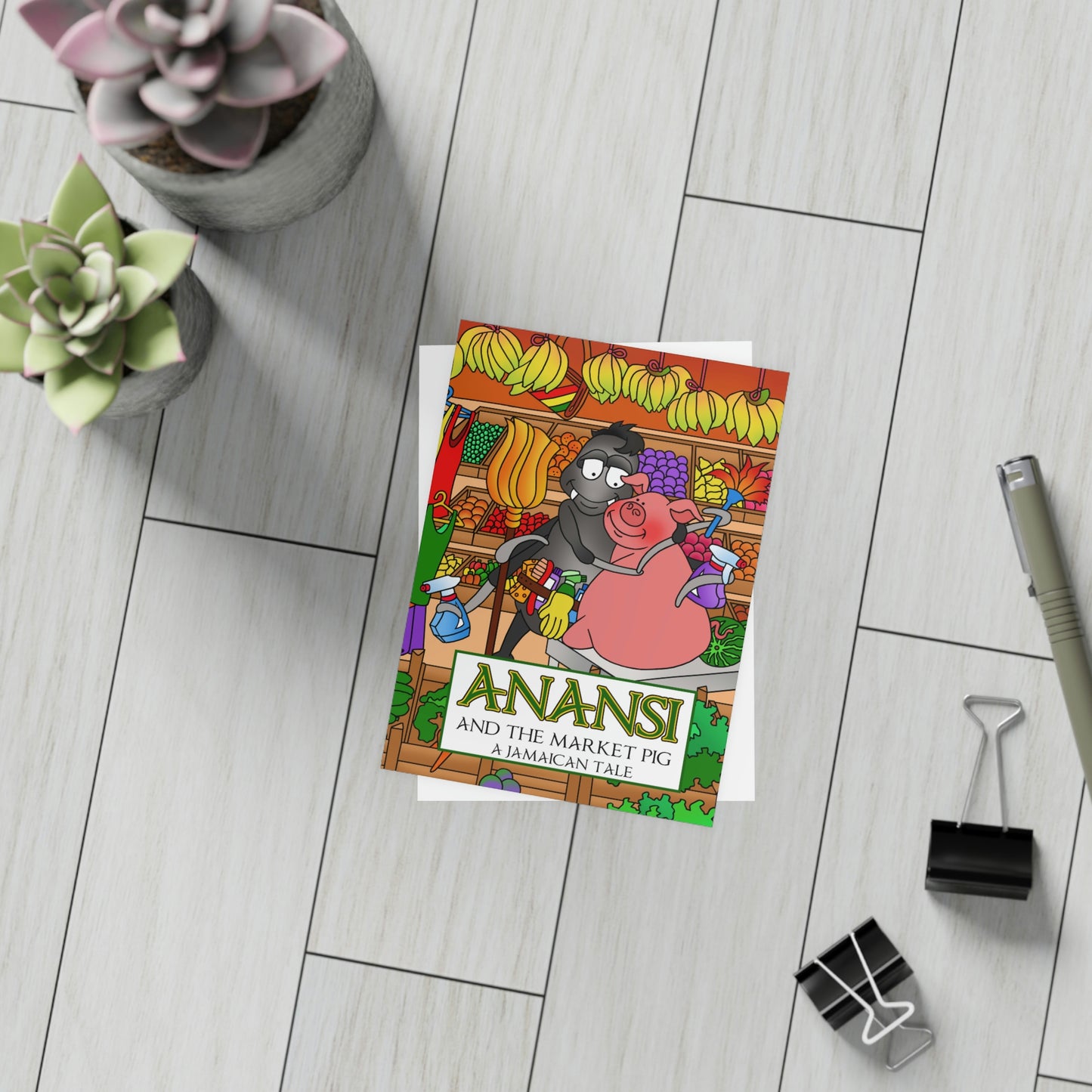 Anansi and the Market Pig Greeting Card Bundles (envelopes not included)