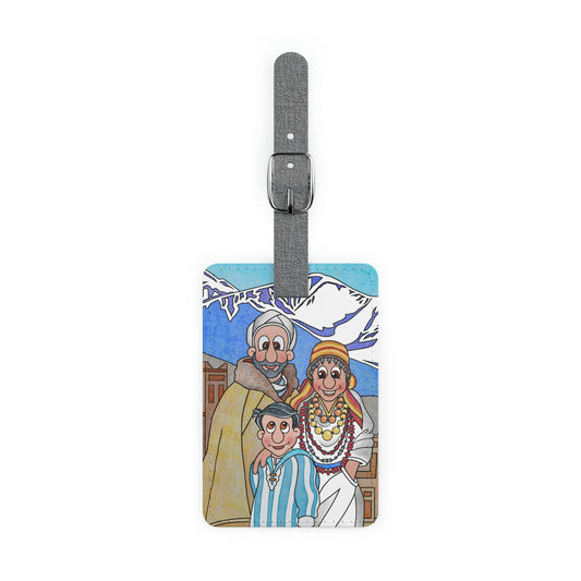 The Stone at the Door Saffiano Polyester Luggage Tag, Rectangle
