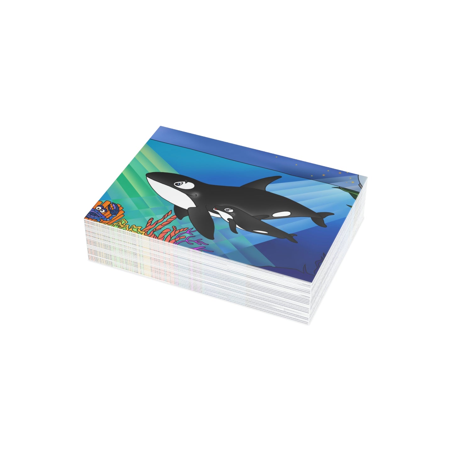 Orcas Greeting Cards (1, 10, 30, and 50pcs)