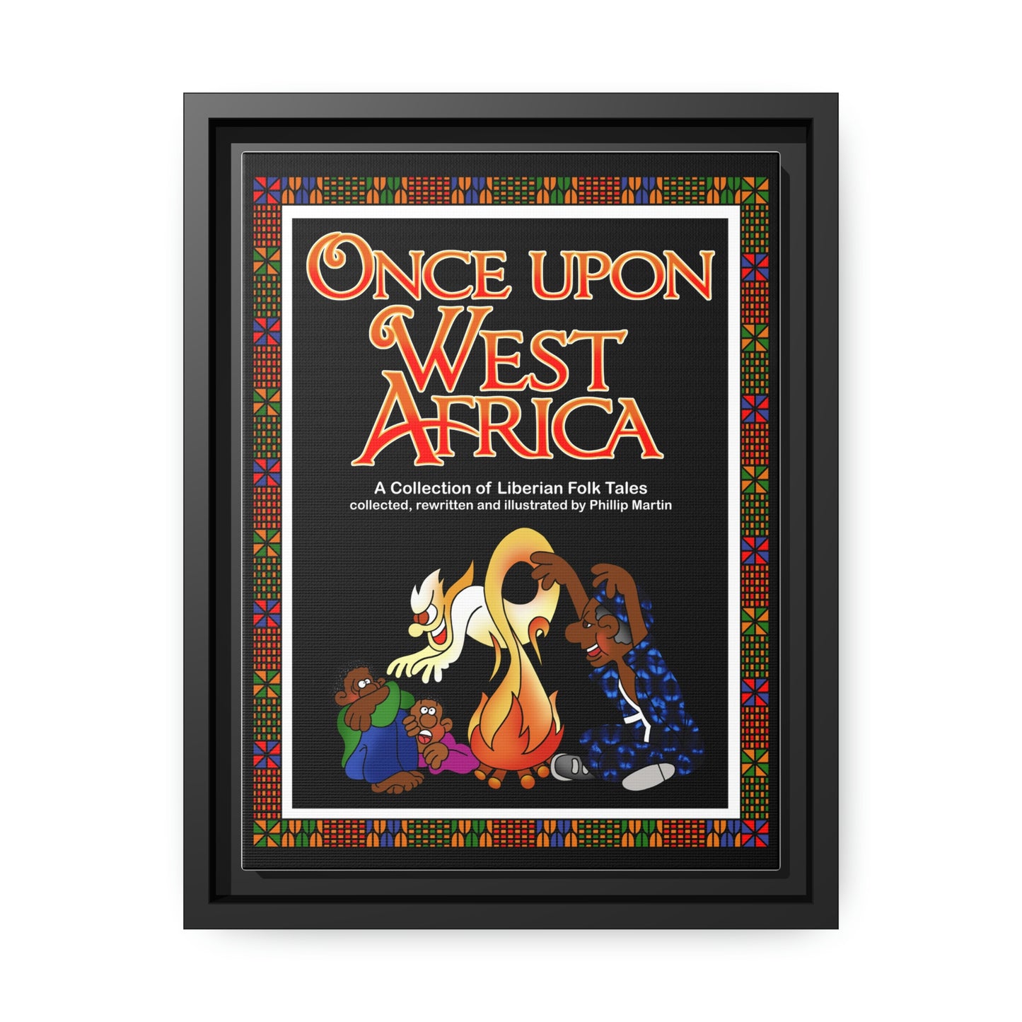 Once Upon West Africa!! Matte Canvas, Black Frame