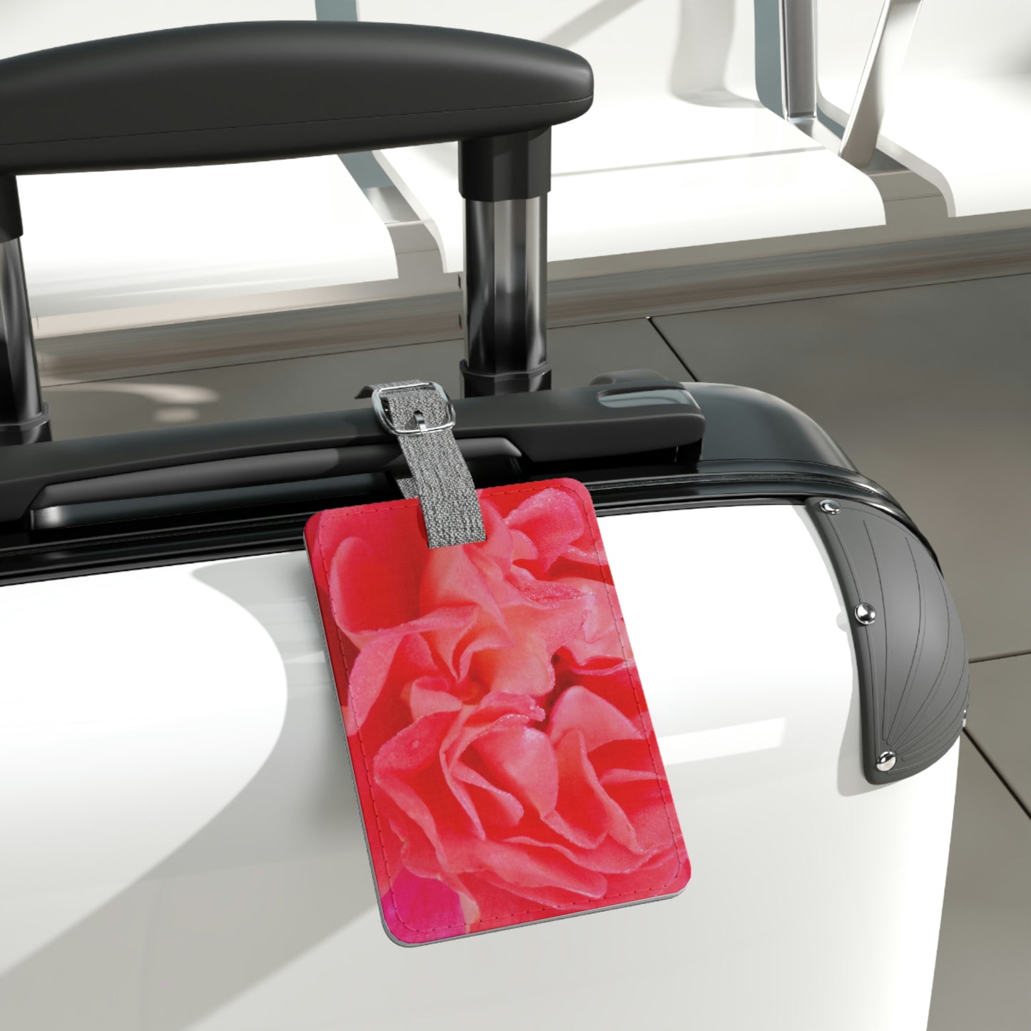 Flowers 08 Saffiano Polyester Luggage Tag, Rectangle