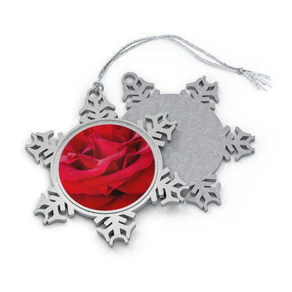 Flowers 14 Pewter Snowflake Ornament