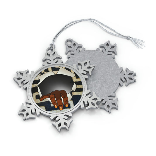 A Show of Hands! Pewter Snowflake Ornament
