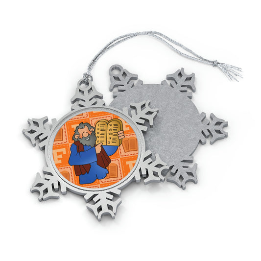 The Bible as Simple as ABC F Pewter Snowflake Ornament