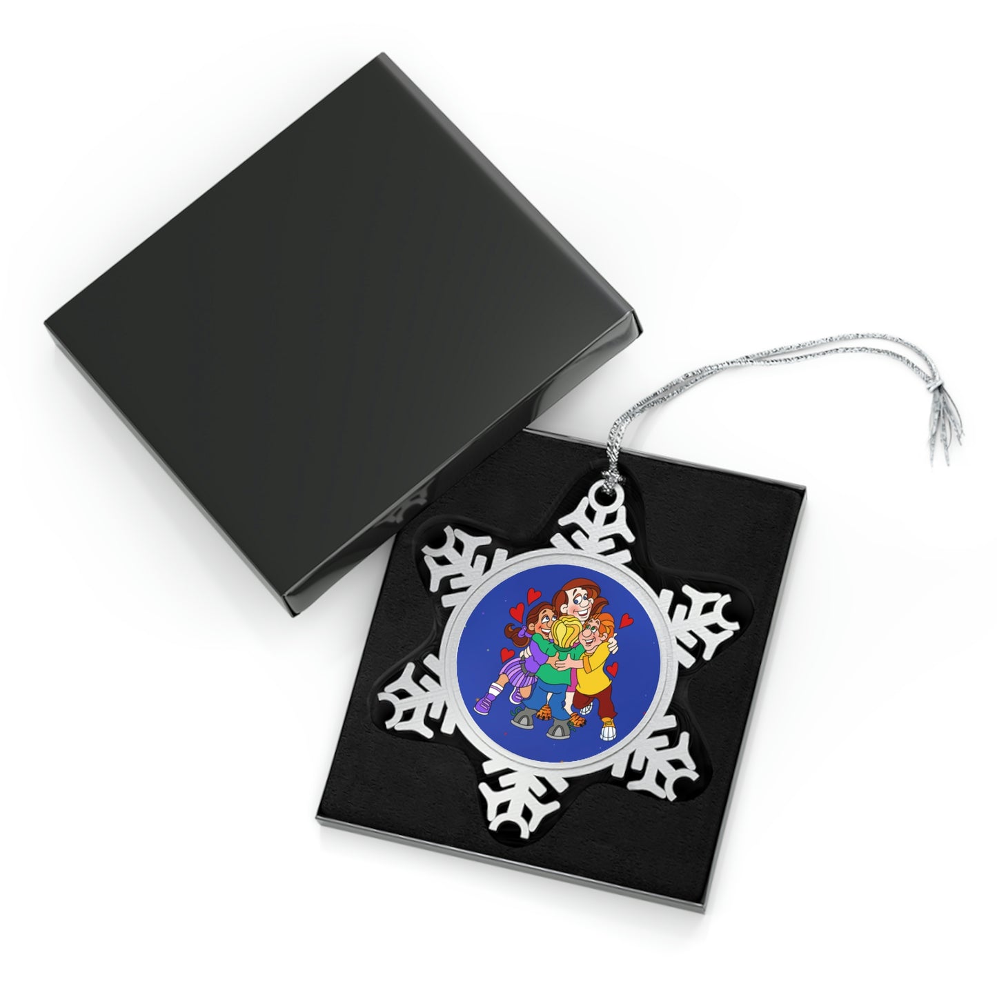 Triple Gratitude with Assorted Monsters Pewter Snowflake Ornament