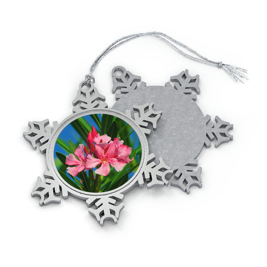 Flowers 30 Pewter Snowflake Ornament