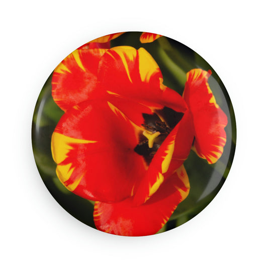 Flowers 12 Button Magnet, Round (1 & 10 pcs)