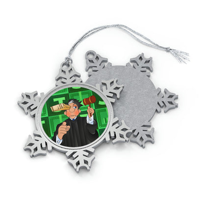 The Bible as Simple as ABC J Pewter Snowflake Ornament