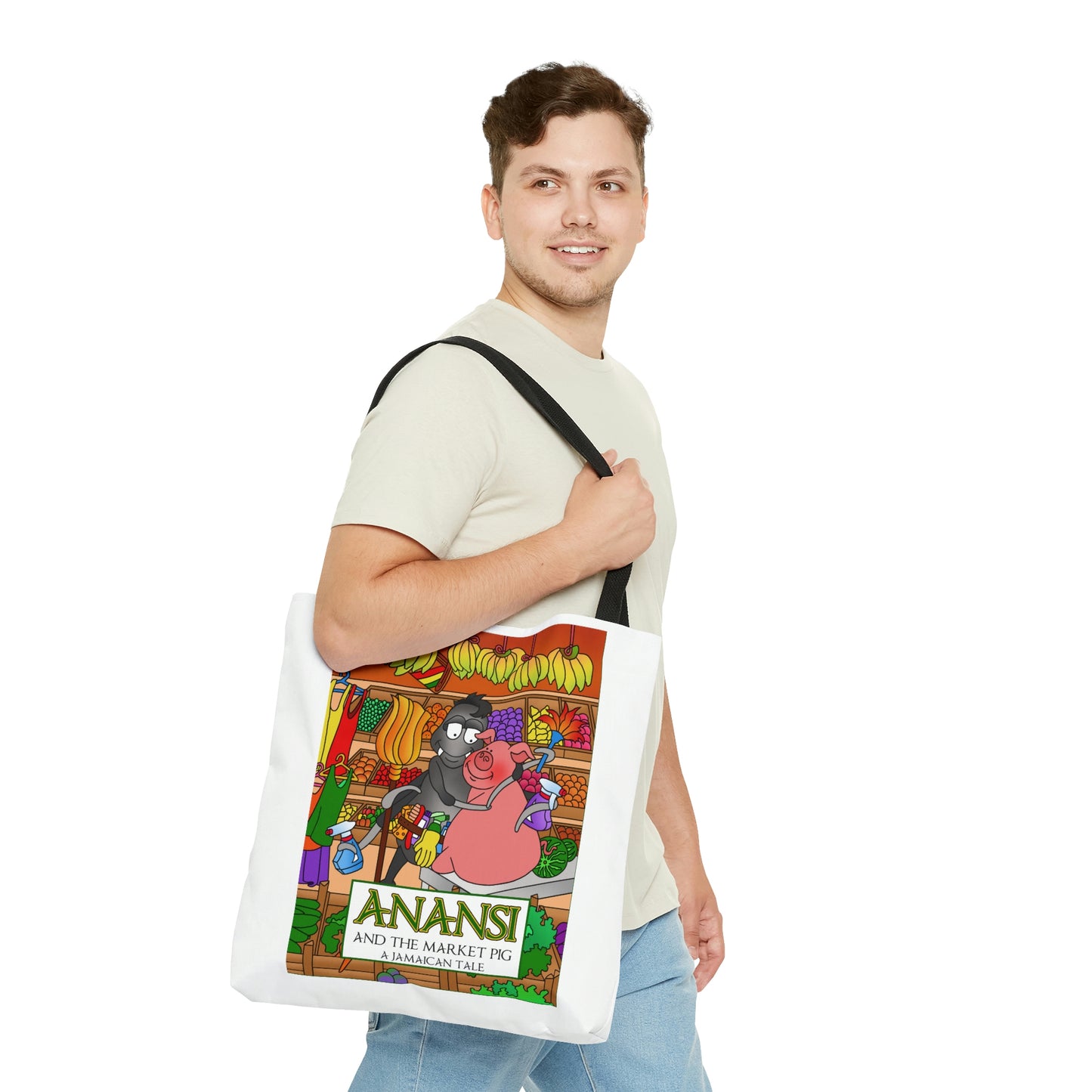 Anansi and the Market Pig AOP Tote Bag