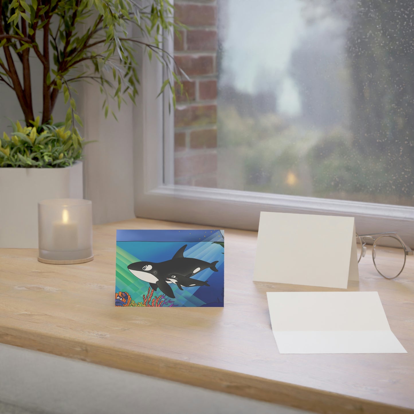 Orcas Greeting Cards (1, 10, 30, and 50pcs)