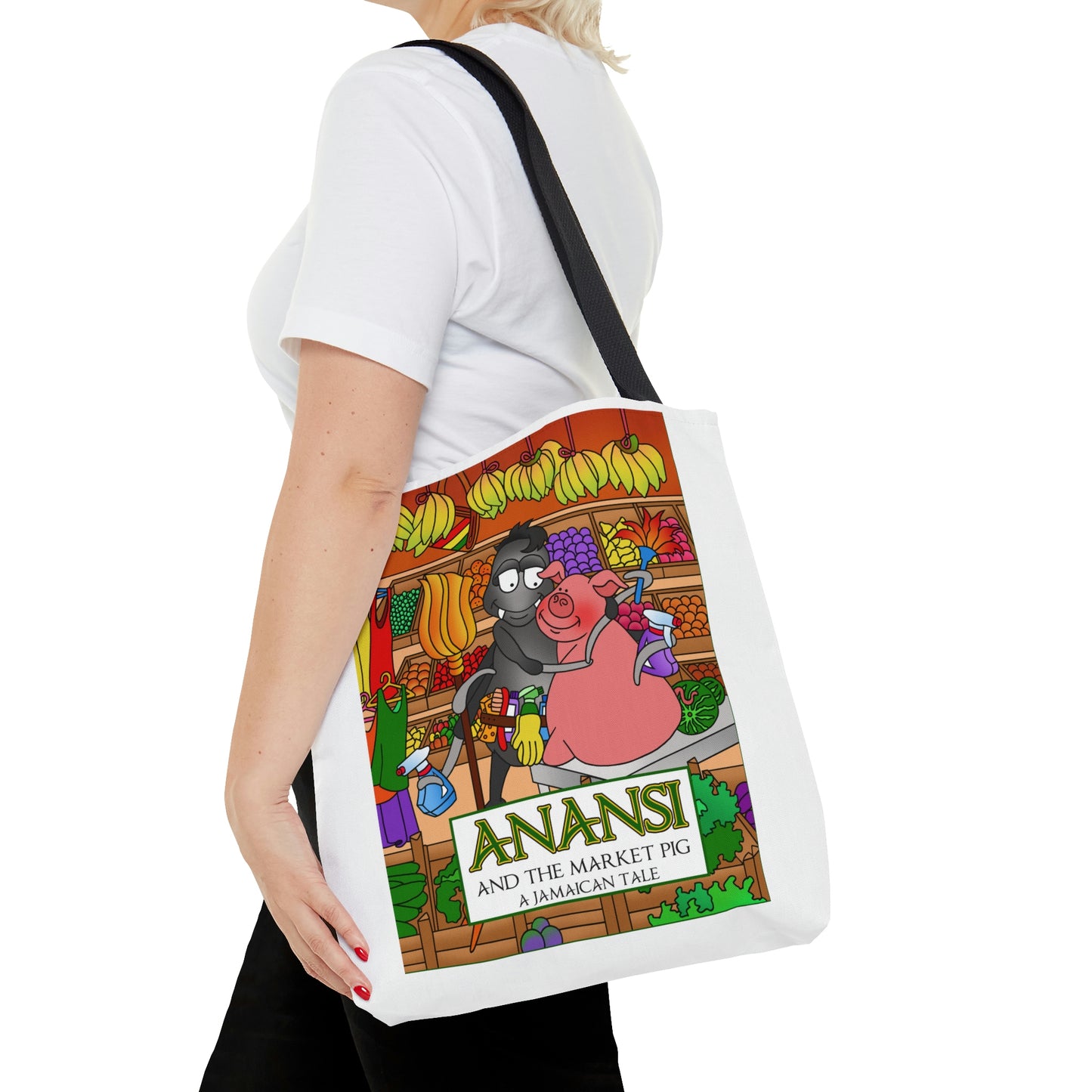 Anansi and the Market Pig AOP Tote Bag