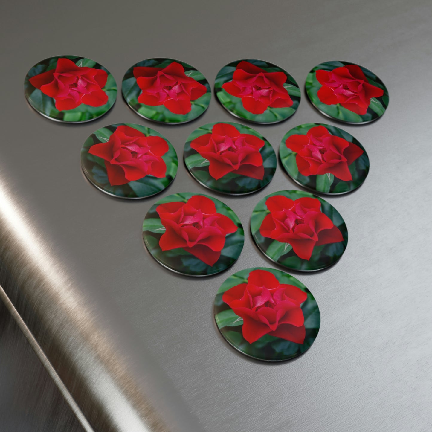 Flowers 07 Button Magnet, Round (1 & 10 pcs)