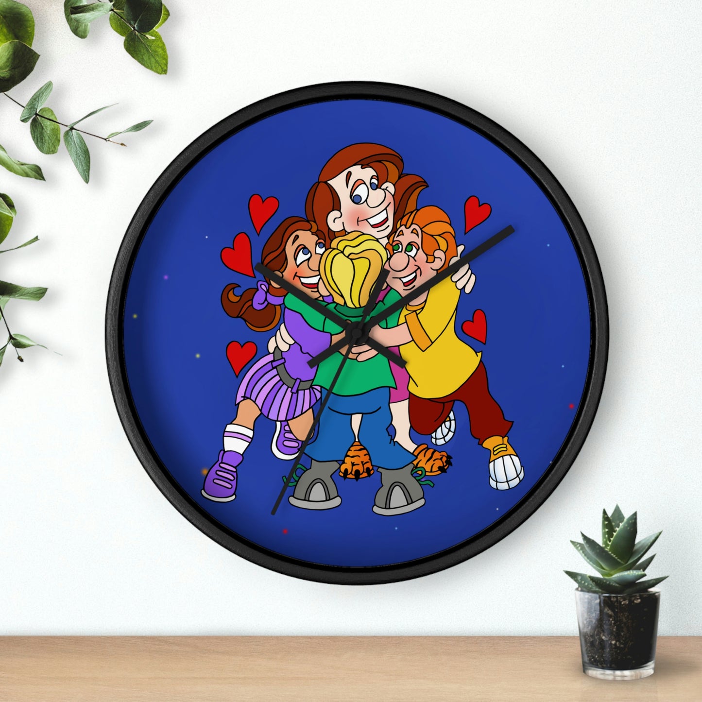 Triple Gratitude with Assorted Monsters Wall clock